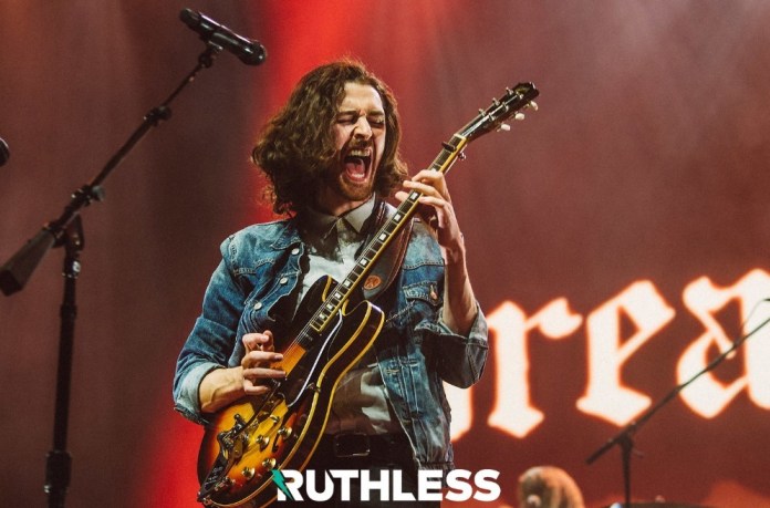 Picture of Hozier performing.