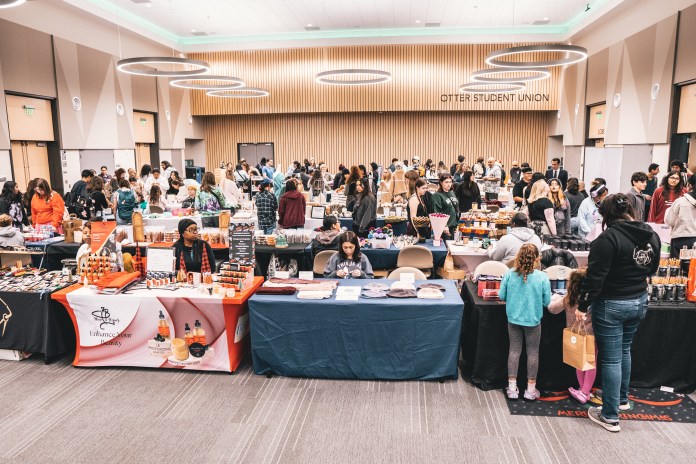 Photos of all of the events store booths and the students interacting with them
