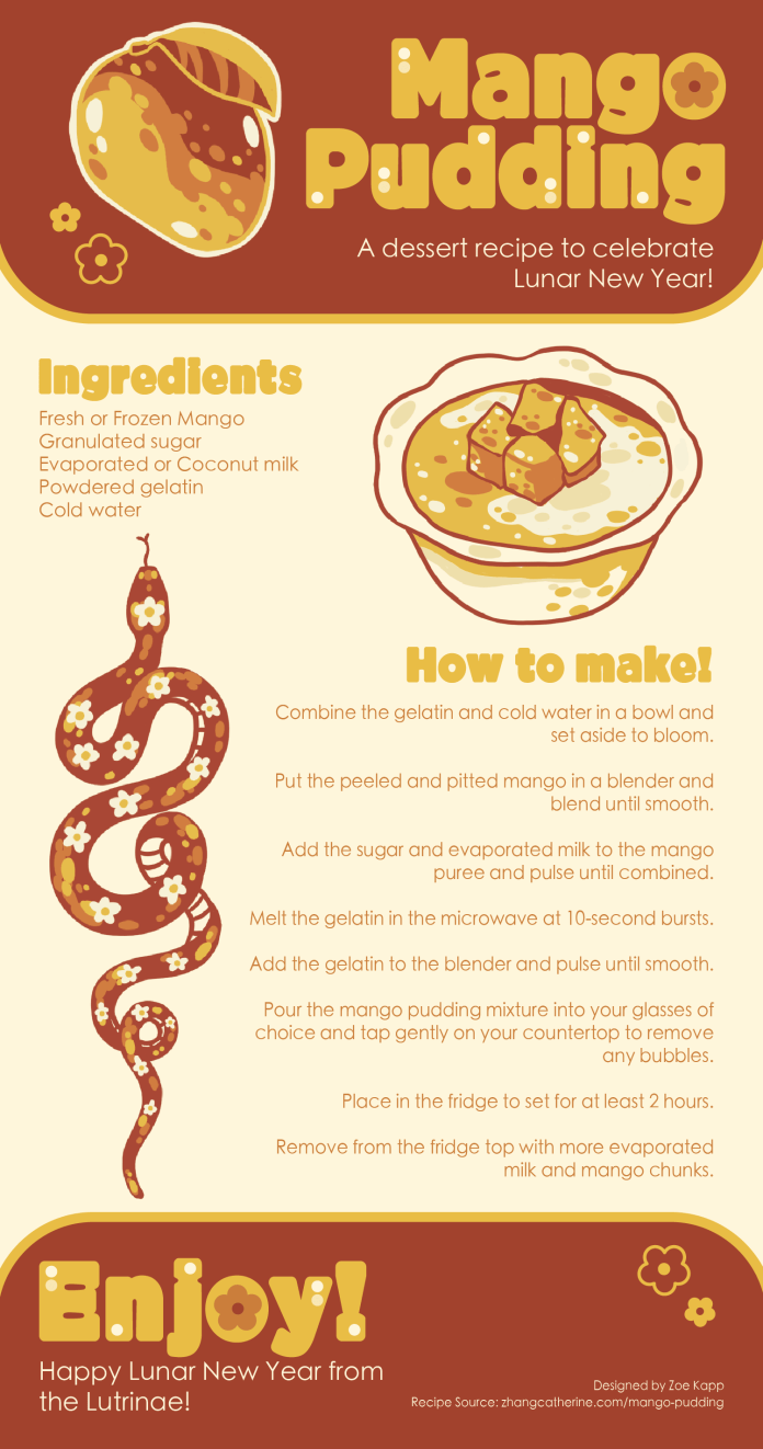 An Infographic detailing how to make mango pudding