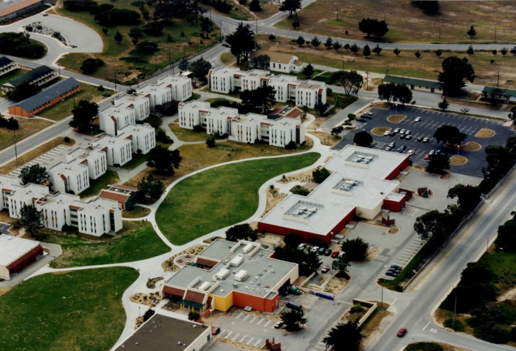 Picture of CSUMB's main quad from the sky