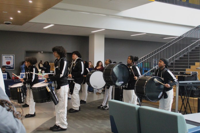 Picture of a band playing inside of the Otter Student Union Building