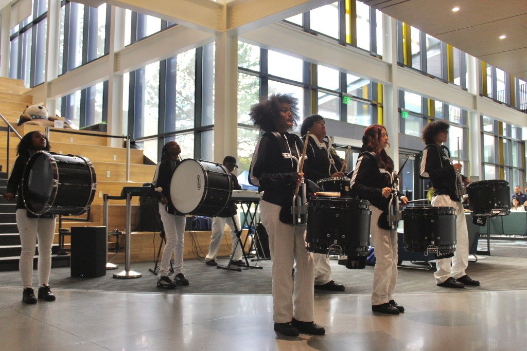 Picture of the band playing music at Otter Thrusday
