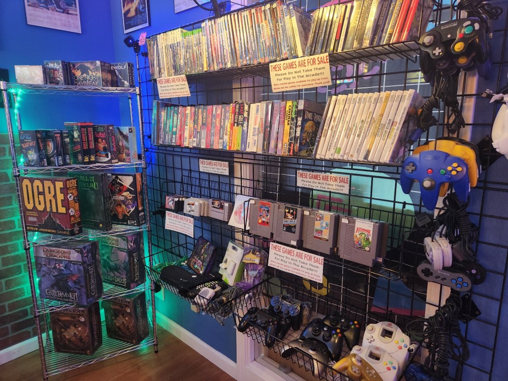 Picture of the interior of the 2 player arcade