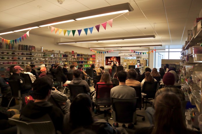 Photo of the audience at the open mic night