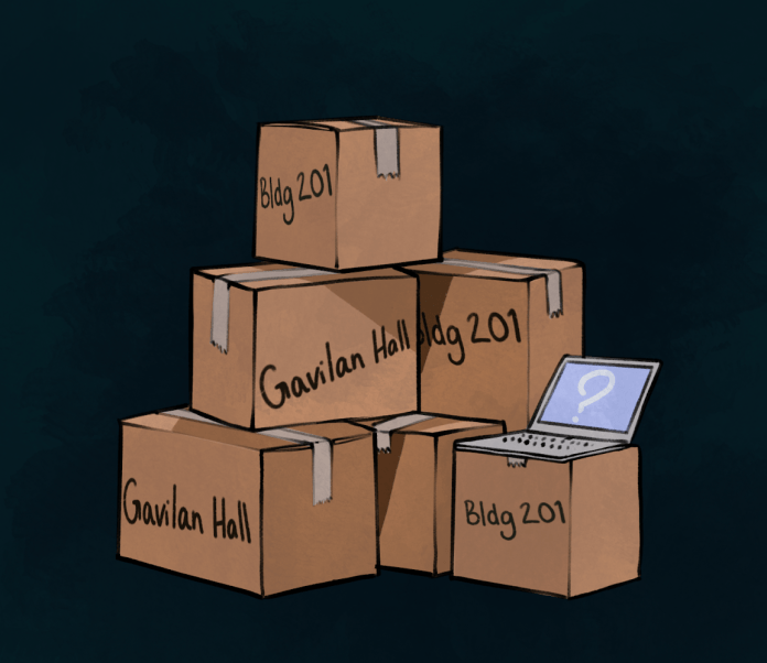 Illustration of moving boxes