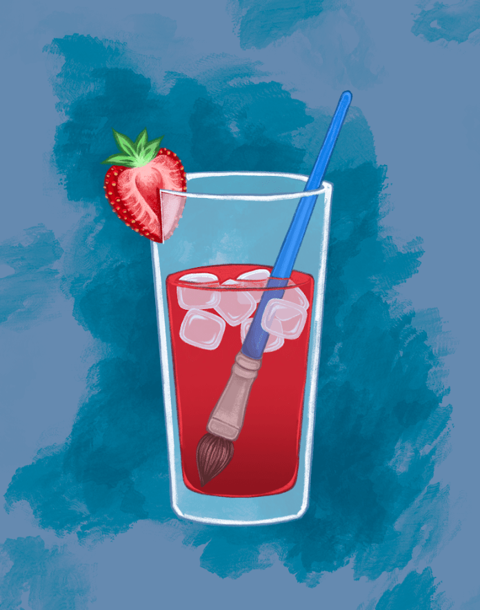 Illustration of Drinks and Paint